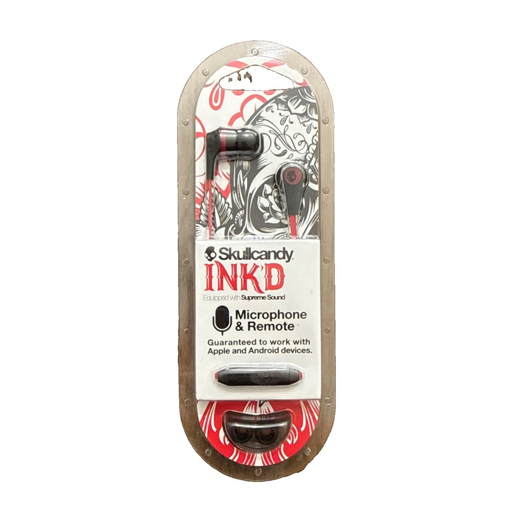 Skullcandy Ink'd Earbuds With Mic - Red (New / Sealed)